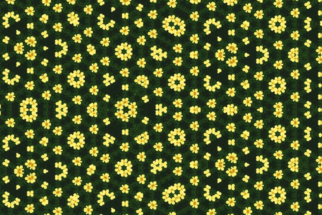 Hand-drawn pattern sketches beside colour swatches
